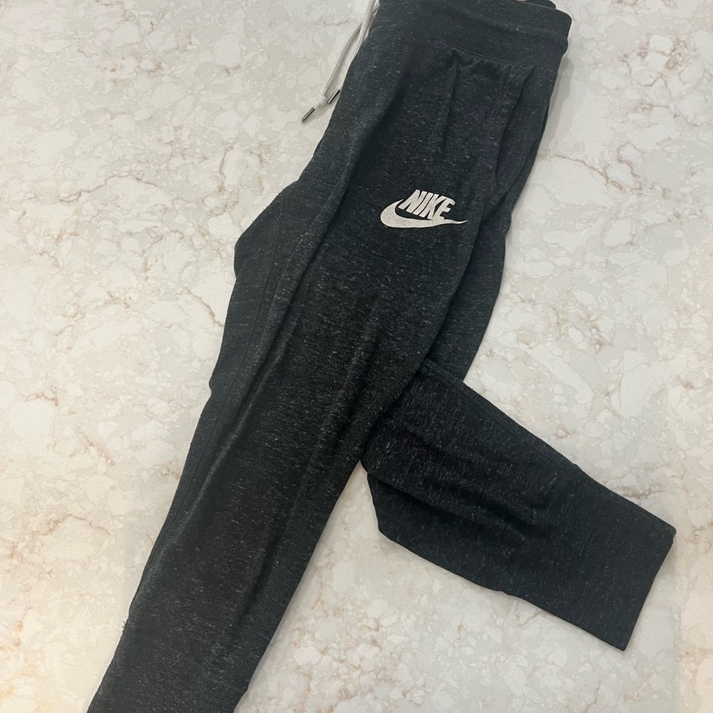 Nike Black Tapered Sweatpants with Cuffs
